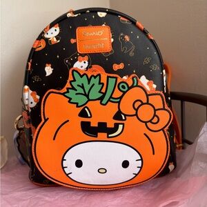 🎃🖤 LOUNGEFLY x SANRIO Halloween Hello Kitty Backpack 🖤🎃 (Perfect Condition!)